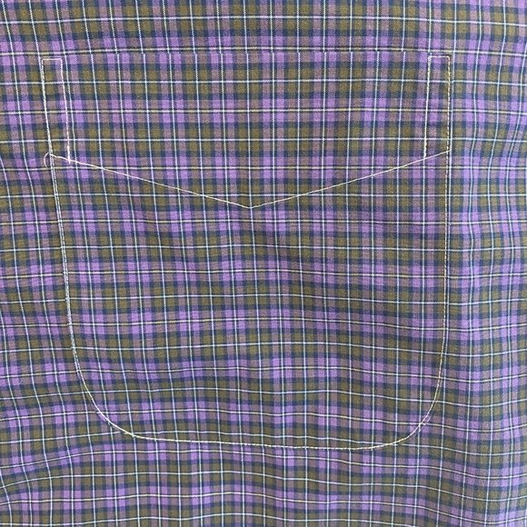 Lauren Ralph Lauren Shirt Mens 17.5 34/35 Purple Plaid Button Up Non-Iron Cotton - Picture 4 of 8